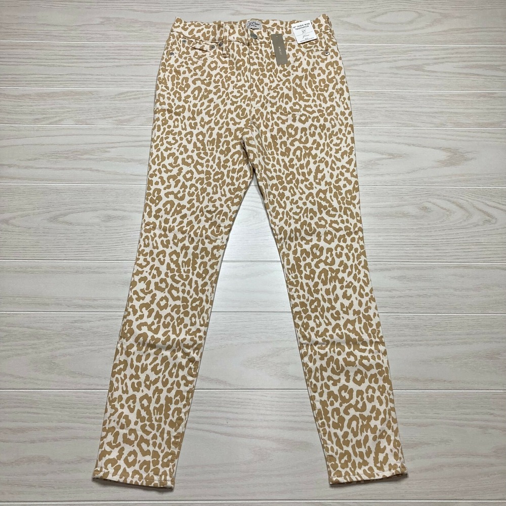 J.Crew Women's 10" High-Rise Toothpick‎ Jean Animal Print Size 27x27